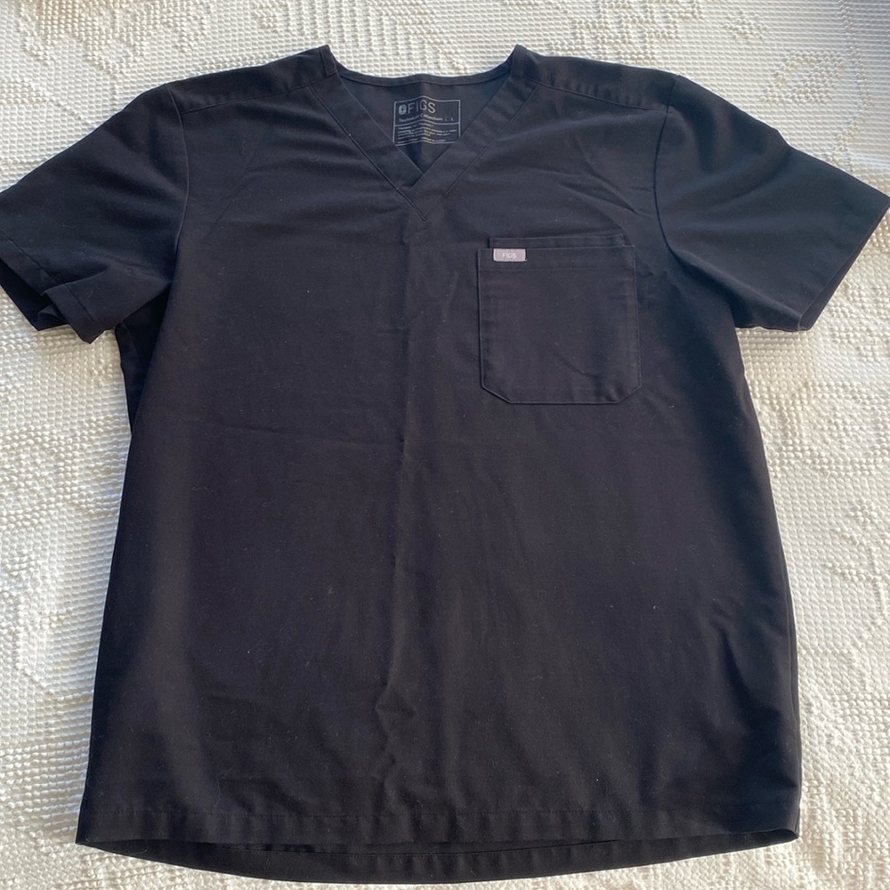 Mens Figs Large Black scrub top